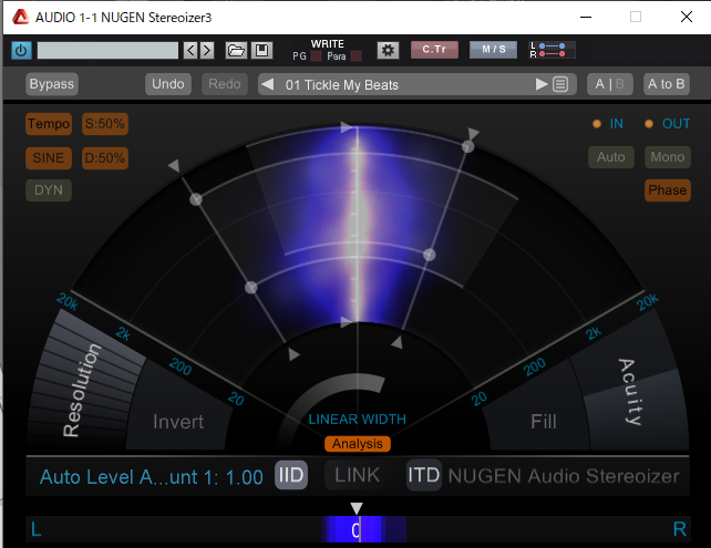 NUGEN Audio『Stereoizer』両耳間の音量差、時間差をコントロールし